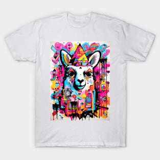 Cartoon Alpaca Graffiti #3 T-Shirt